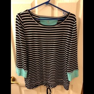 Talbots navy striped tee.